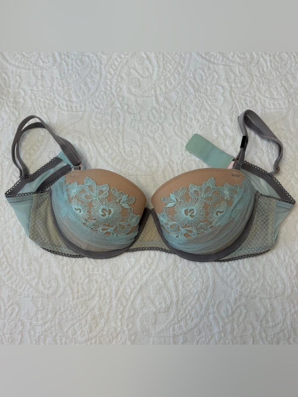 Vintage Victoria secret lace detailing balconette lingerie bra